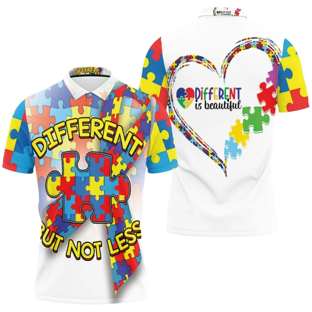 Different But Not Less Puzzle Autism Polo Shirt All Over Print Shirt 3 ...