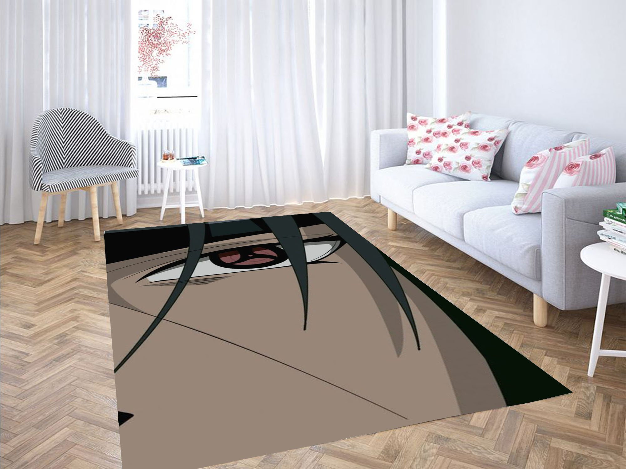 Uchiha Sasuke Eye Wallpaper Carpet Rug - DESIGN-TREND