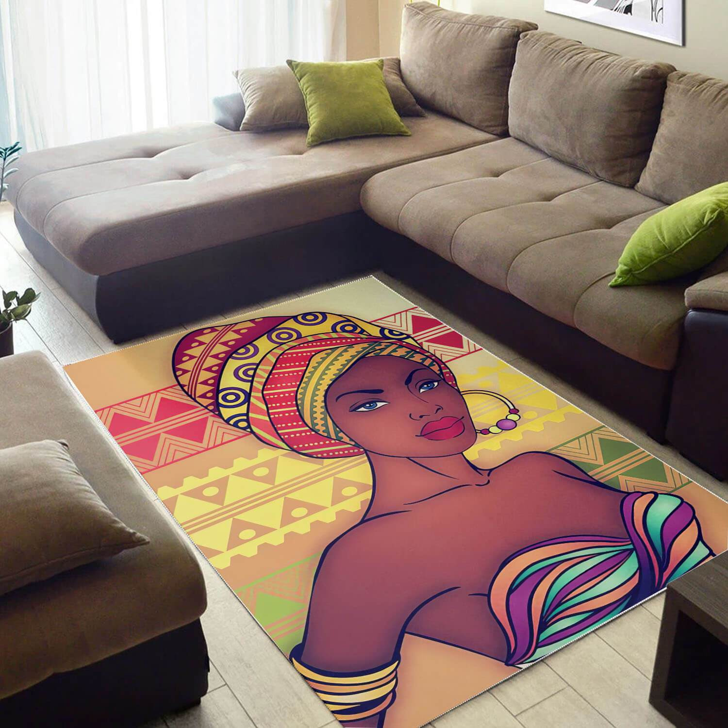 Afrocentric Beautiful Afro Woman African American Art Themed Living Ro ...