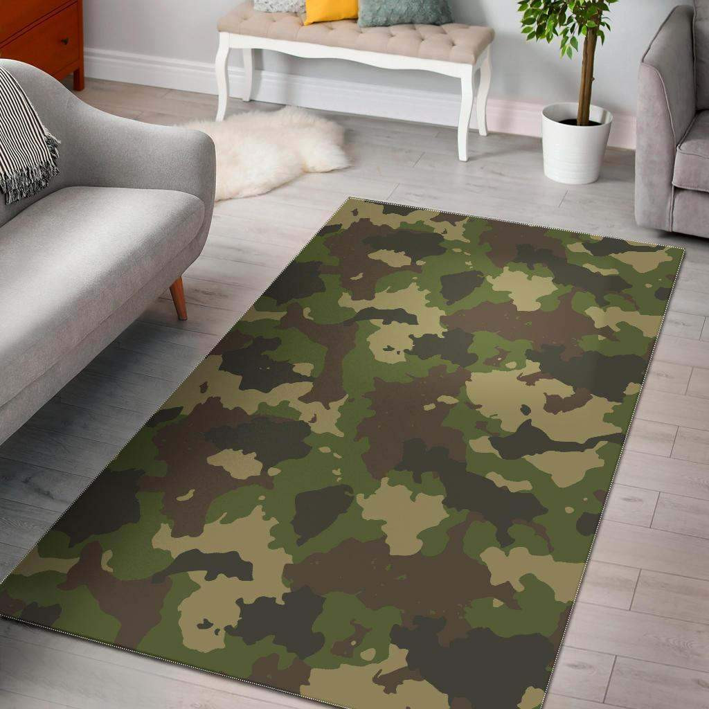 Camo Round Rug Classic Green Camouflage Limited Edition Rug - DESIGN-TREND