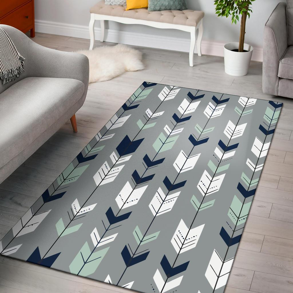 Arrows Gray Navy Area Rug - DESIGN-TREND