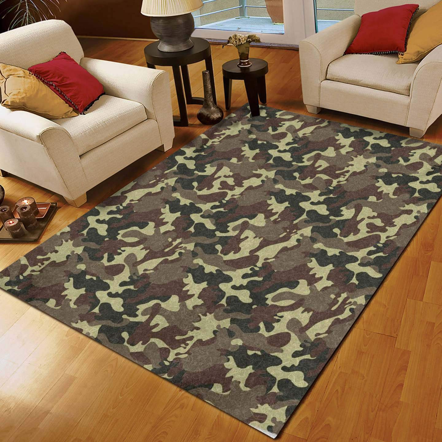 Camo Round Rug Brown Camouflage Limited Edition Rug - DESIGN-TREND
