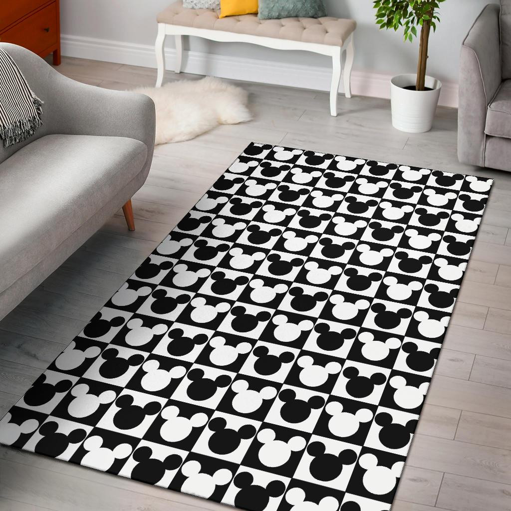Mickey Rug Grey Mickey Mouse Pattern Area Rug - DESIGN-TREND