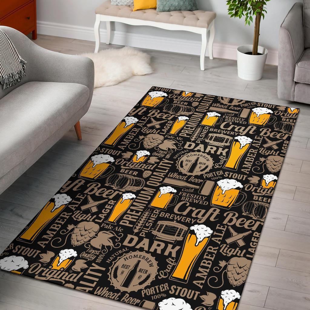 Foster Beer Rug Craft Beer Print Pattern Area Limited Edition Rug - DESIGN-TREND
