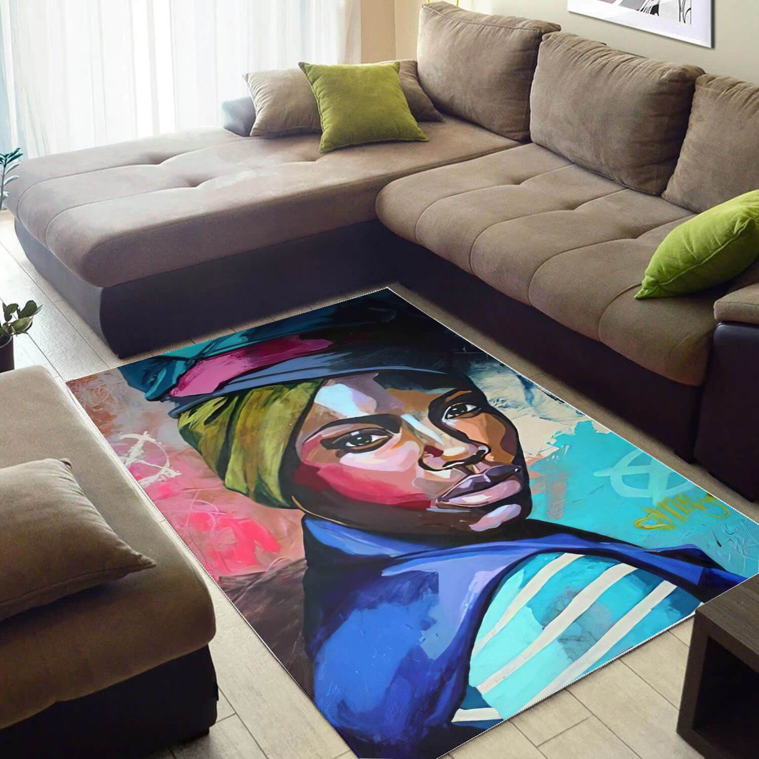 African American Beautiful Black Girl Print Carpet Themed Decorating I ...