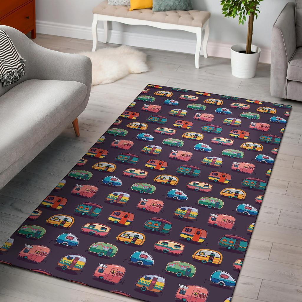 Vans Rugs Camper Van Pattern Print Area Limited Edition Rug - DESIGN-TREND