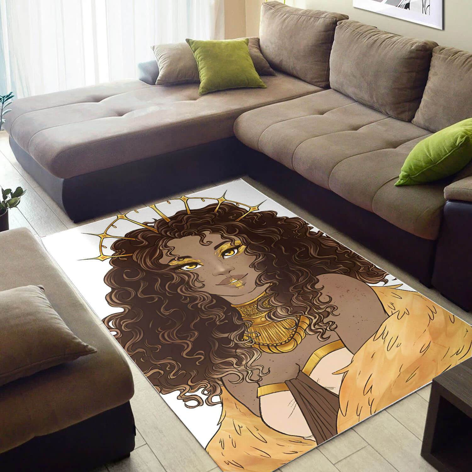 African Beautiful Melanin Black Girl Themed Afrocentric Rug - DESIGN-TREND