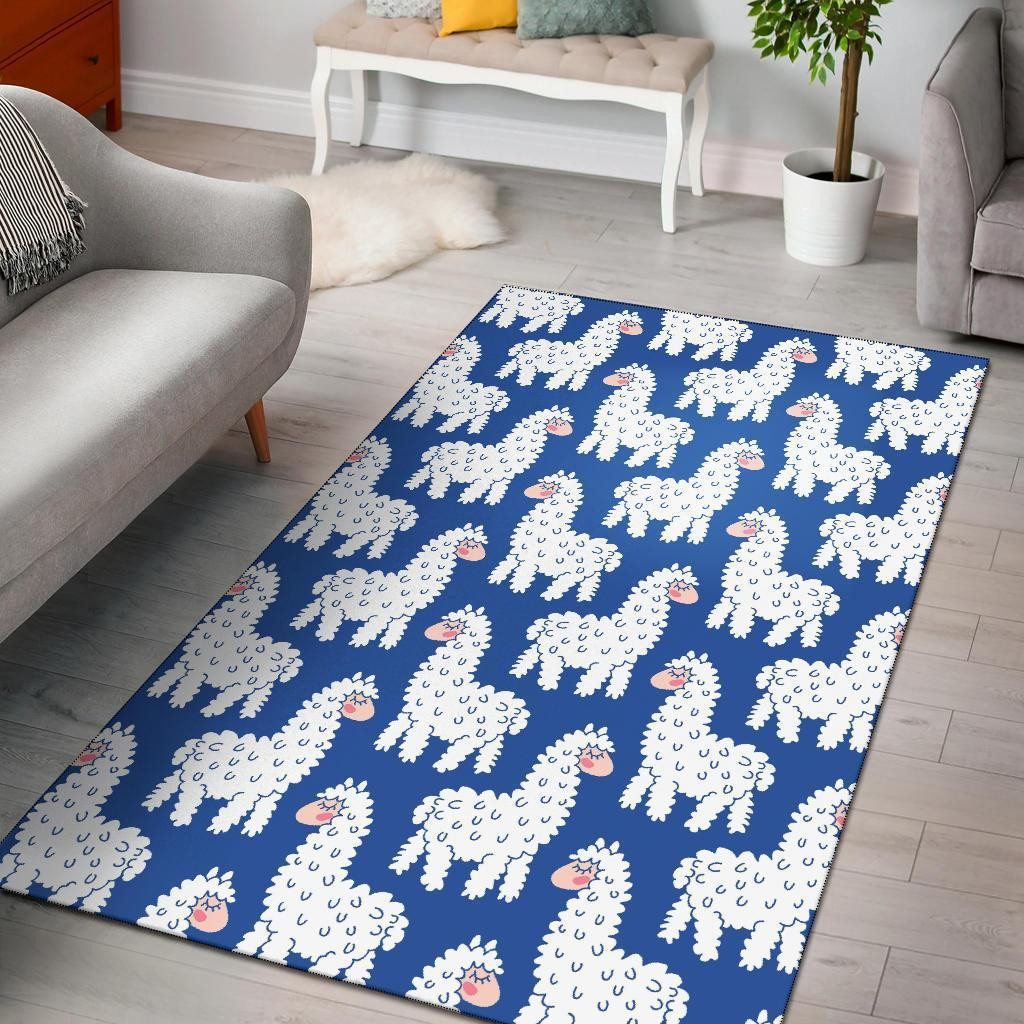 Alpaca Print Pattern Area Limited Edition Rug - DESIGN-TREND