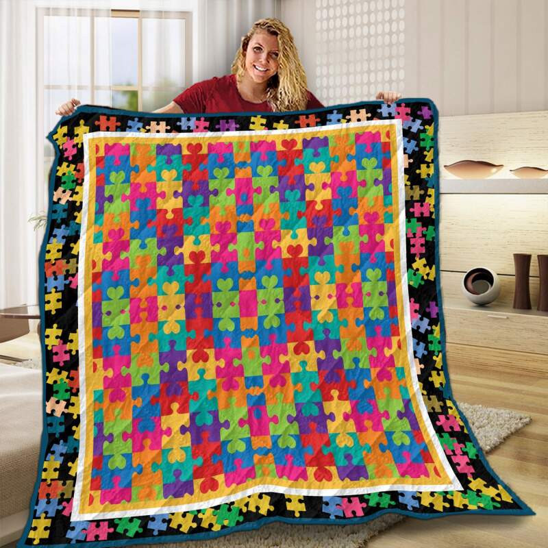 Autism Puzzel 3D Customized Quilt - DESIGN-TREND
