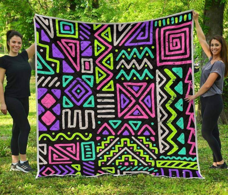 Neon Native Aztec 3D Customized Quilt - DESIGN-TREND