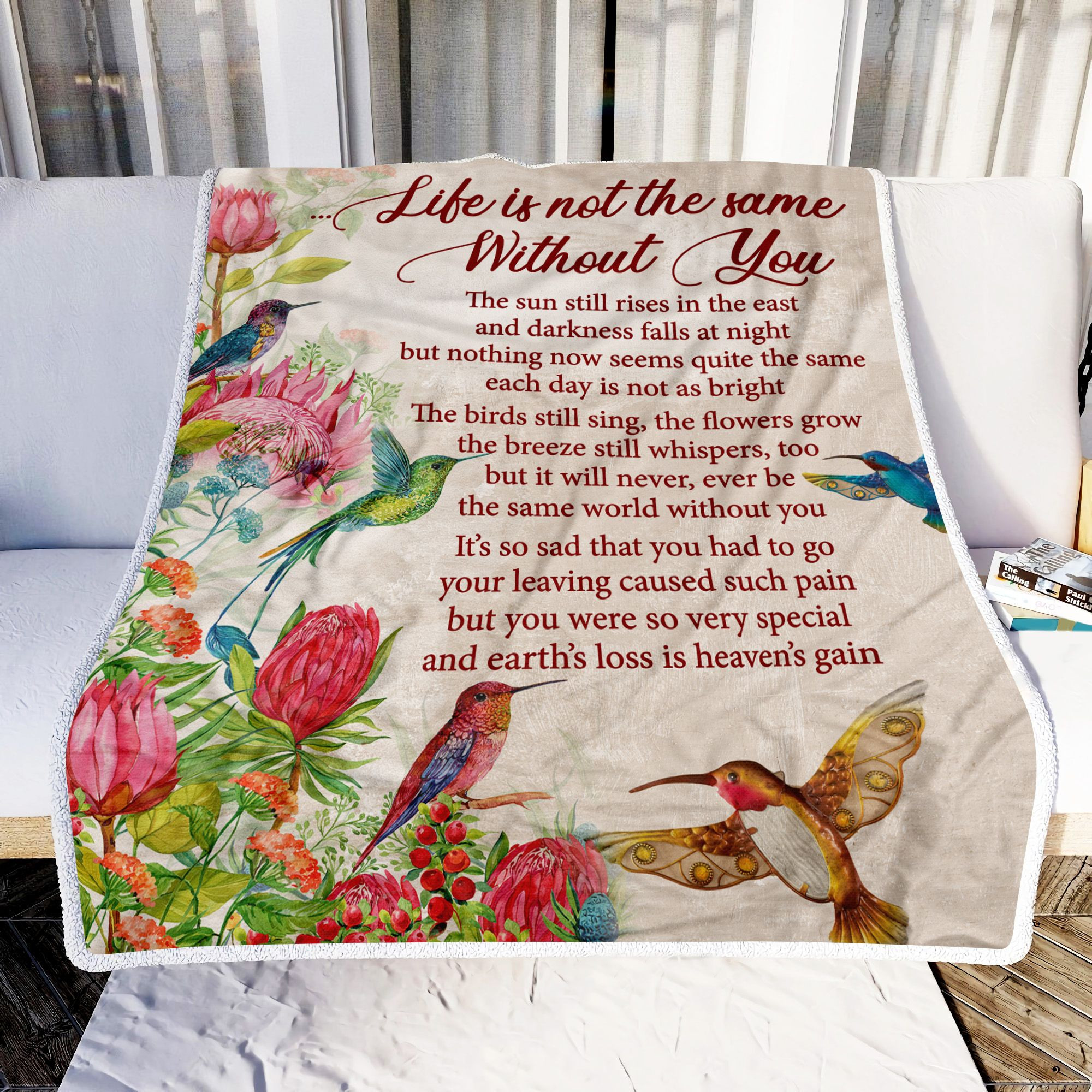 Hummingbird Life Is Not The Same Without You Fleece Blanket - DESIGN-TREND