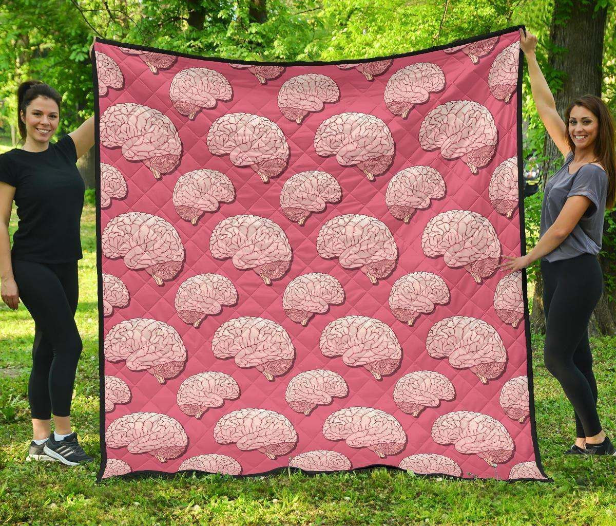 Brain Pink 3D Customized Quilt - DESIGN-TREND