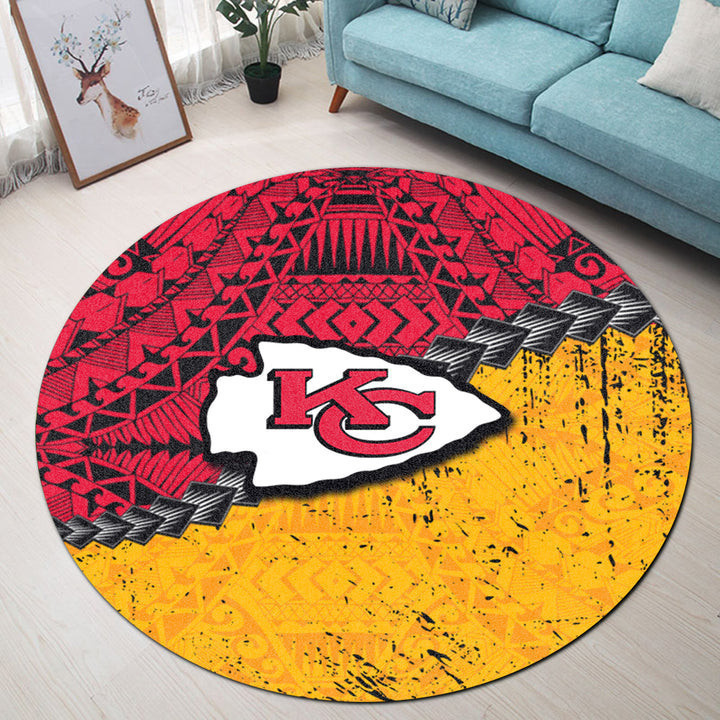 Kansas City Chiefs Round Rug 24 - DESIGN-TREND