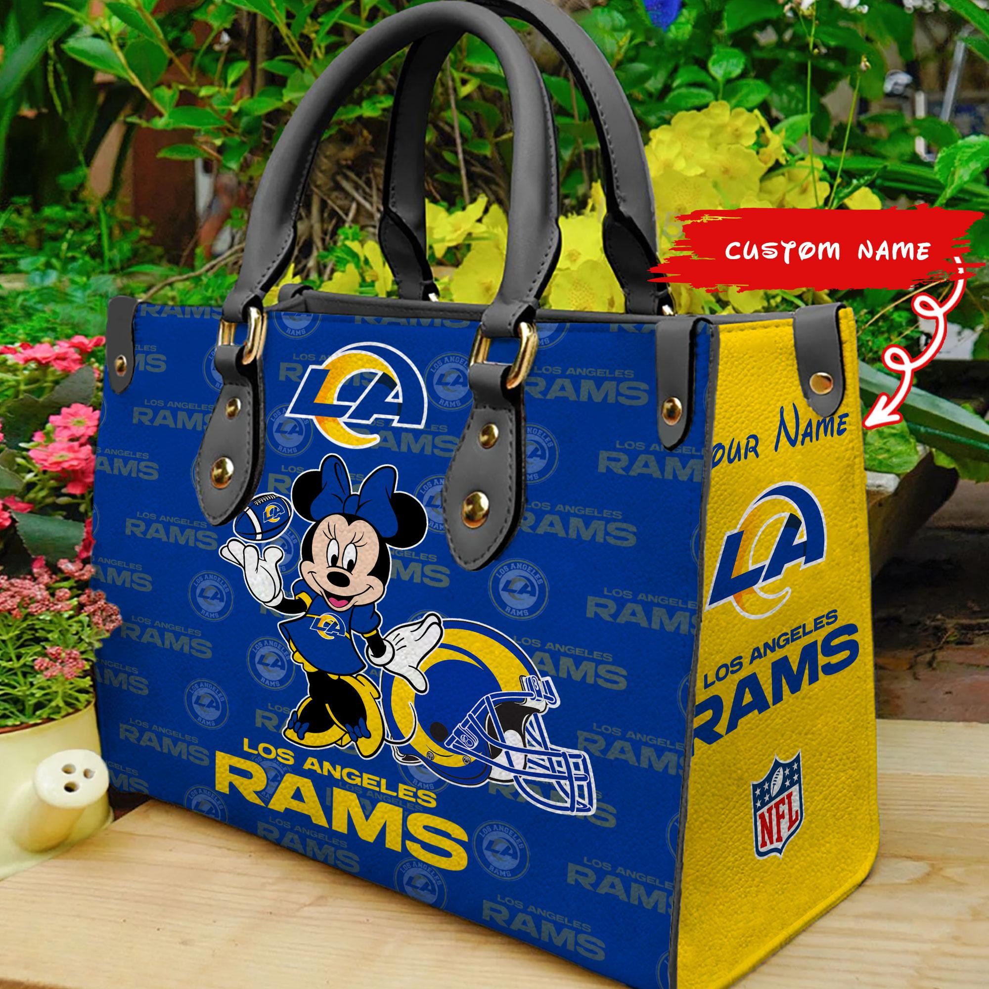 Los Angeles Rams Minnie Women Custom Name Leather Hand Bag M1