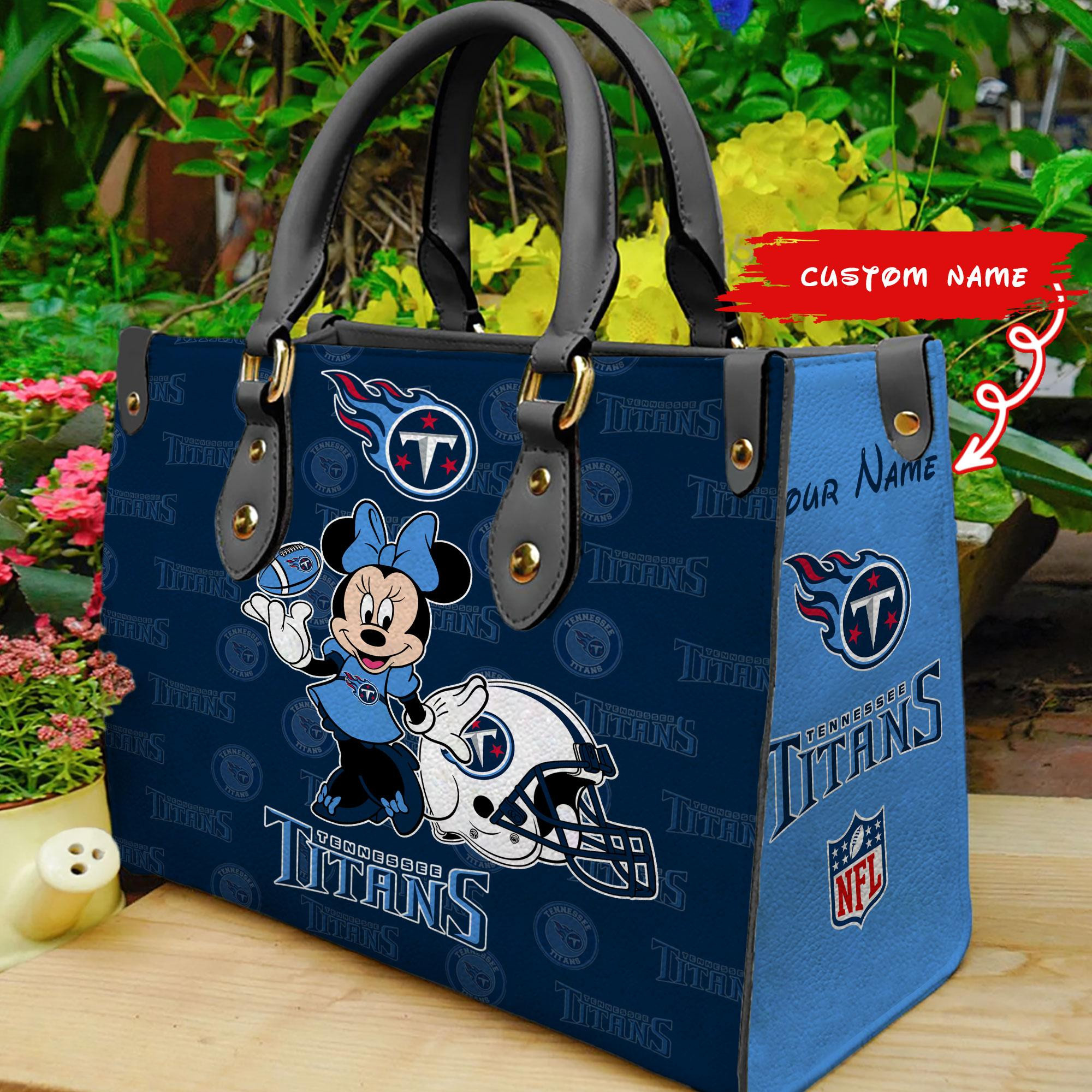 Tennessee Titans Minnie Women Custom Name Leather Hand Bag M1