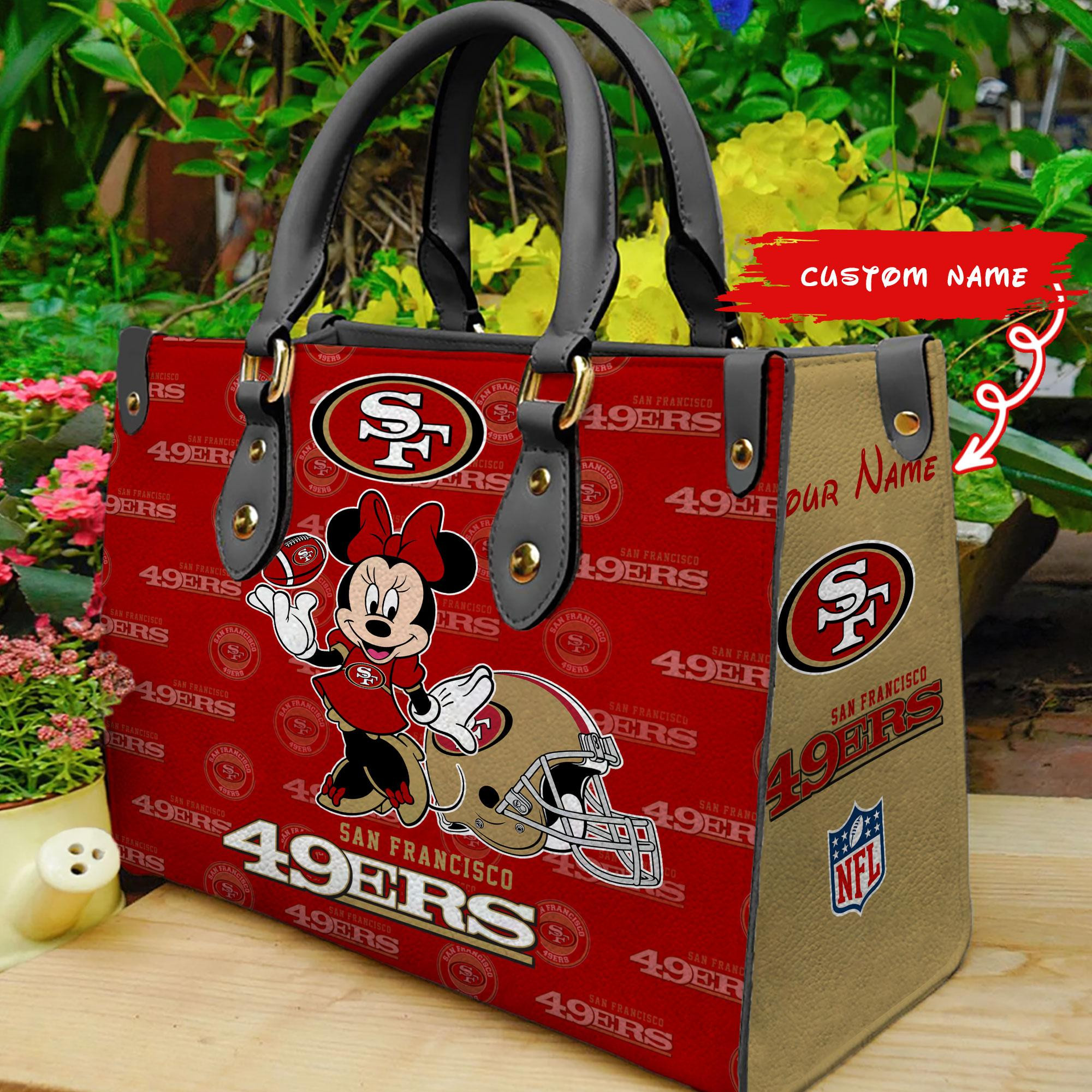 San Francisco 49ers Minnie Women Custom Name Leather Hand Bag M1