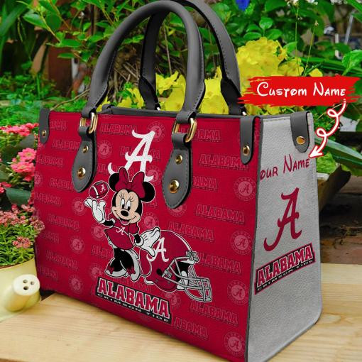 Alabama Crimson Tide Minnie Women Leather Hand Bag