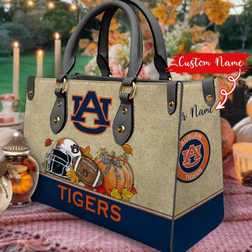 Auburn Tigers Autumn Women Leather Hand Bag