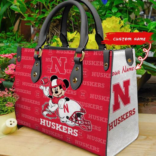 Nebraska Cornhuskers Mickey Women Leather Hand Bag