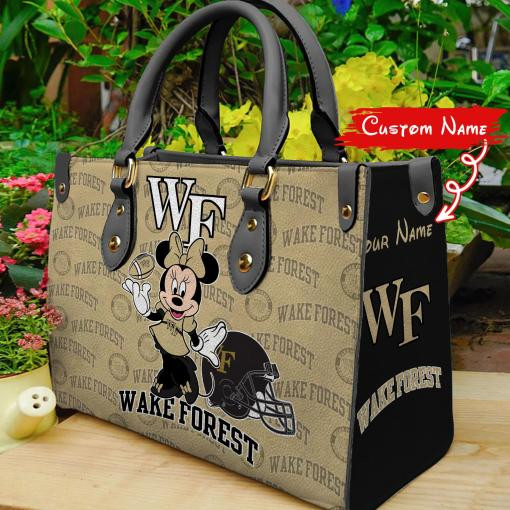 P Wake Forest Demon Deacons Minnie Women Leather Hand Bag