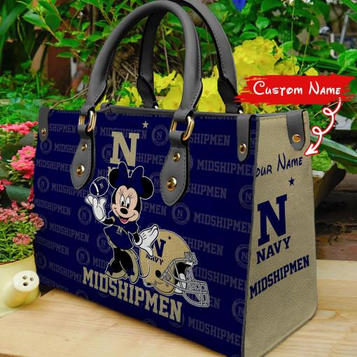 P Navy Midshipmen Minnie Women Leather Hand Bag