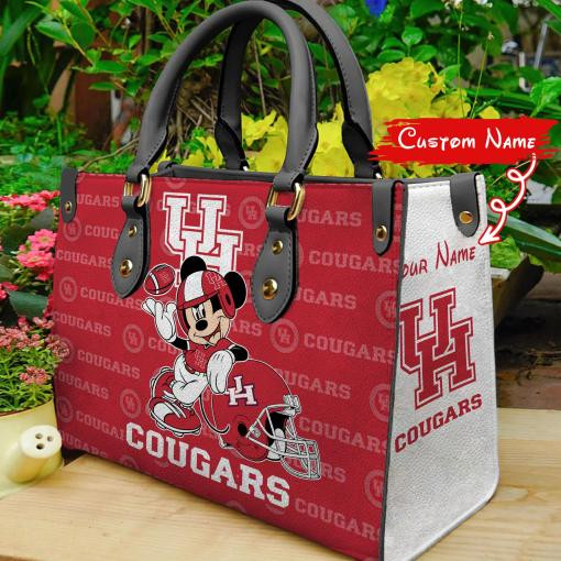 P Houston Cougars Mickey Women Leather Hand Bag