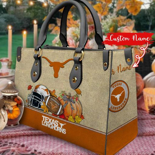 Texas Longhorns Autumn Women Leather Hand Bag