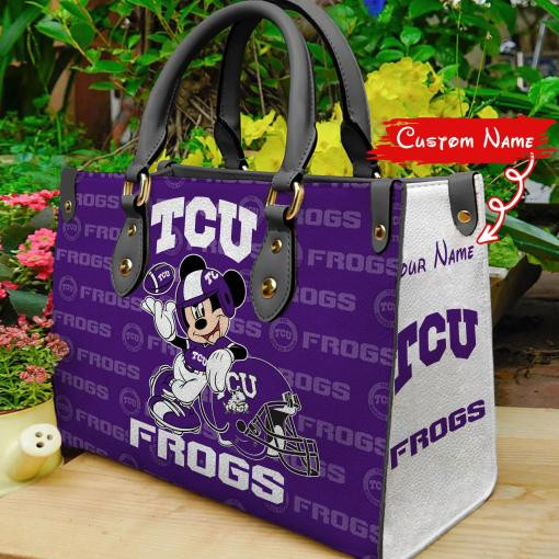 P TCU Horned Frogs Mickey Women Leather Hand Bag