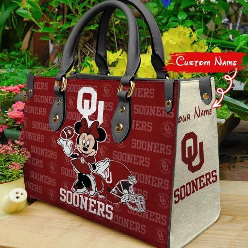 Oklahoma Sooners Minnie Women Leather Hand Bag