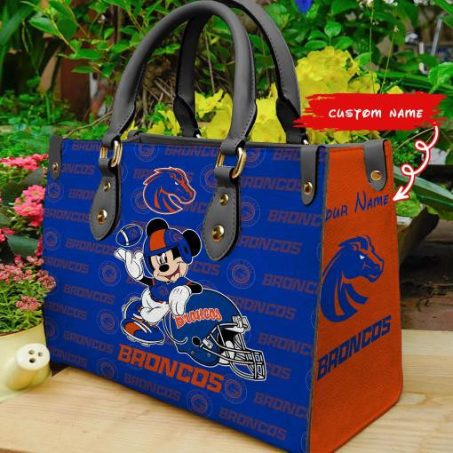 Boise State Broncos Mickey Women Leather Hand Bag