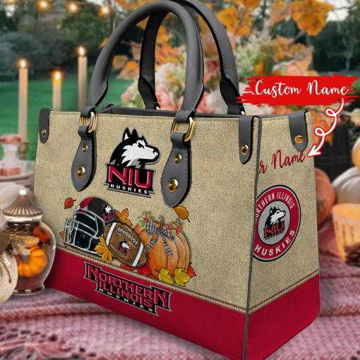 Northern Illinois Huskies Autumn Women Leather Hand Bag