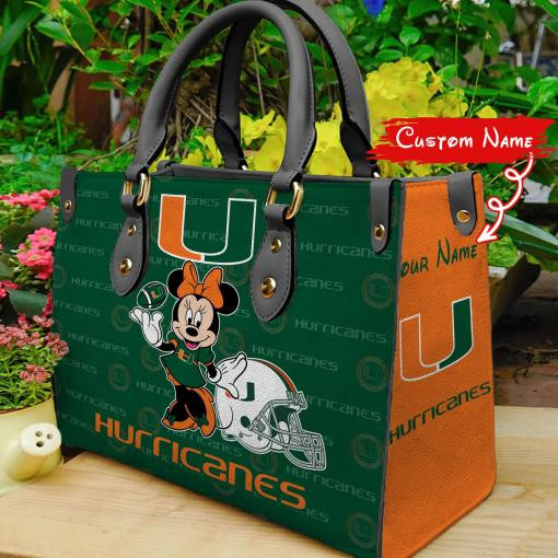 Miami Hurricanes Minnie Women Leather Hand Bag