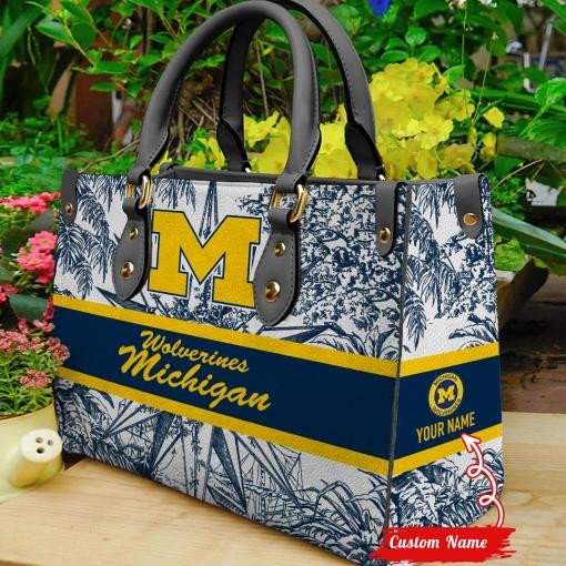 Michigan Wolverines Women Leather Hand Bag