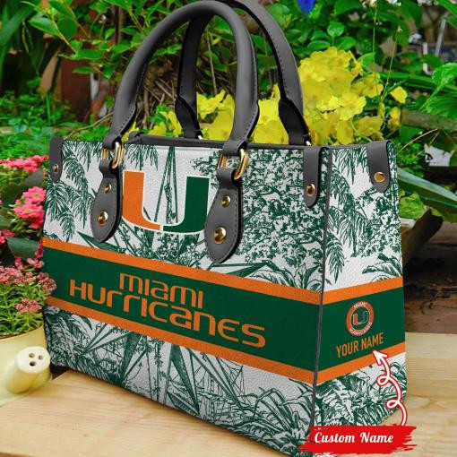 Miami Hurricanes Women Leather Hand Bag