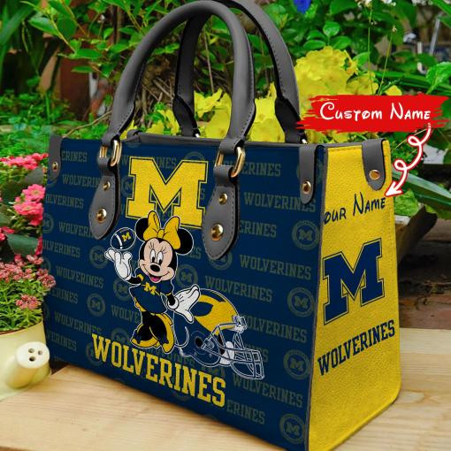 Michigan Wolverines Minnie Women Leather Hand Bag