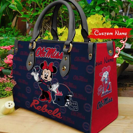 Ole Miss Rebels Minnie Women Leather Hand Bag