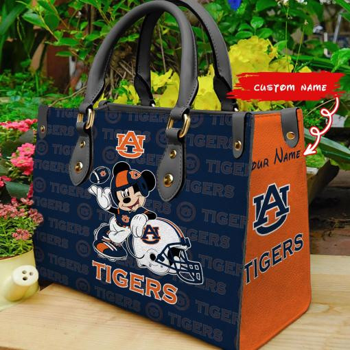 Auburn Tigers Mickey Women Leather Hand Bag