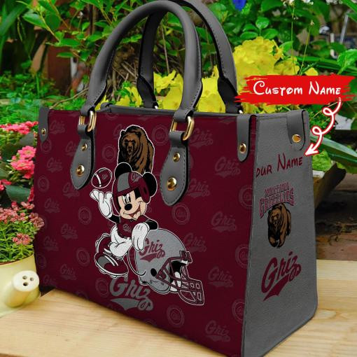 P Montana Grizzlies Mickey Women Leather Hand Bag