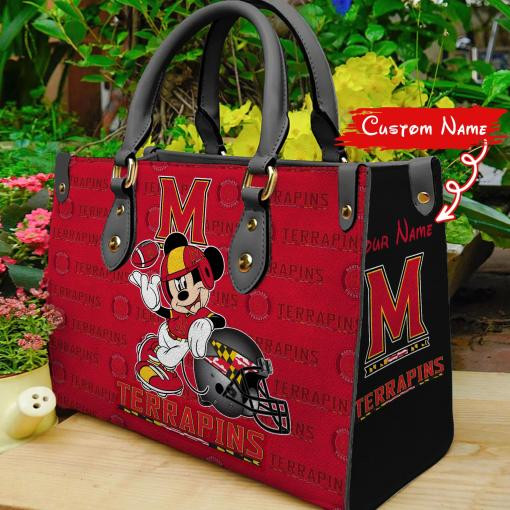P Maryland Terrapins Mickey Women Leather Hand Bag