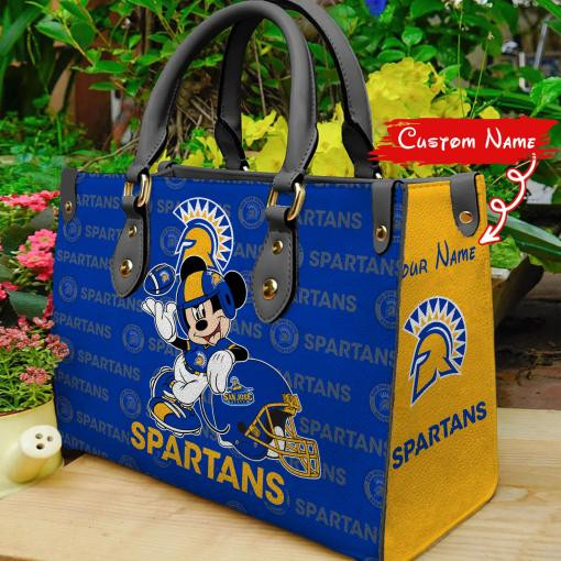 P San Jose State Spartans Mickey Women Leather Hand Bag
