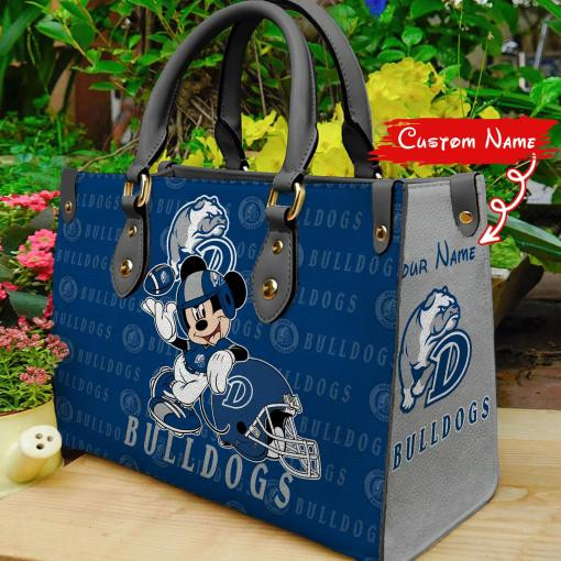 P Drake Bulldogs Mickey Women Leather Hand Bag