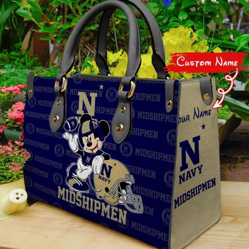 P Navy Midshipmen Mickey Women Leather Hand Bag