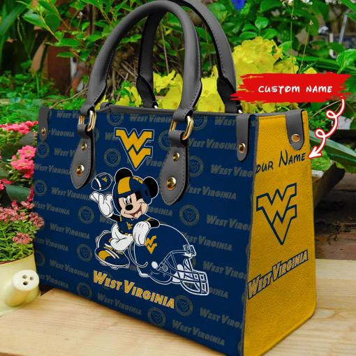West Virginia Mountaineers Mickey Women Leather Hand Bag