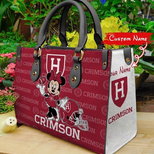 P Harvard Crimson Minnie Women Leather Hand Bag