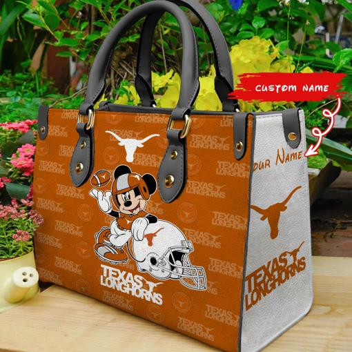 Texas Longhorns Mickey Women Leather Hand Bag
