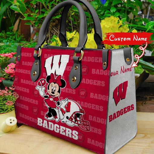 Wisconsin Badgers Minnie Women Leather Hand Bag