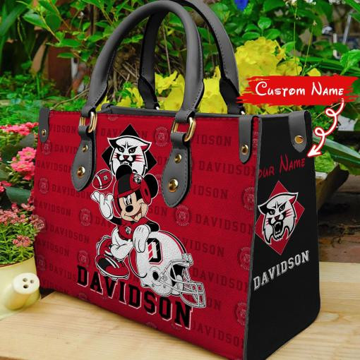 P Davidson Wildcats Mickey Women Leather Hand Bag