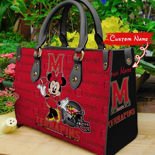 P Maryland Terrapins Minnie Women Leather Hand Bag