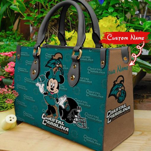 P Coastal Carolina Chanticleers Minnie Women Leather Hand Bag