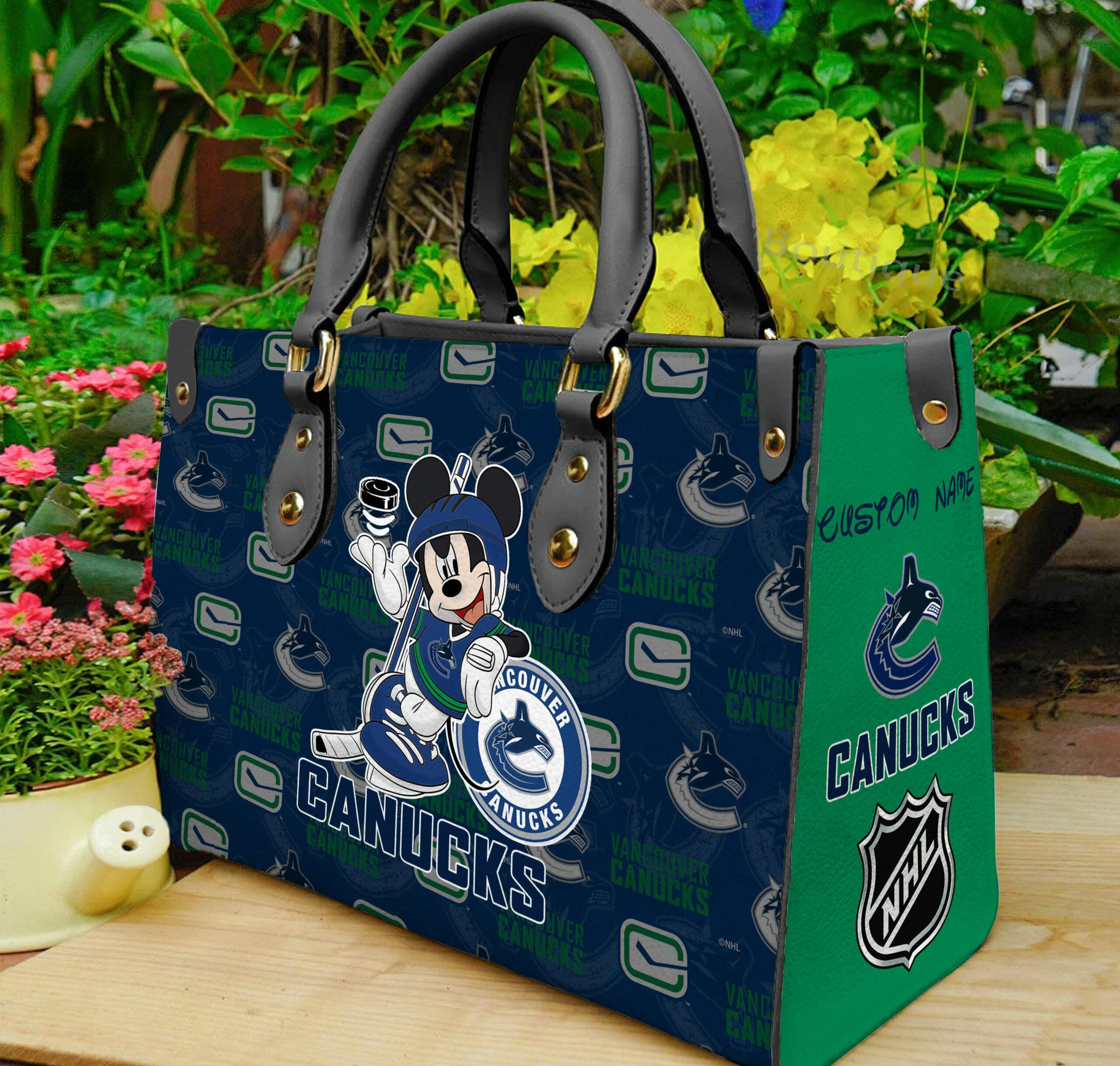 Vancouver Canucks Mickey Women Leather Hand Bag